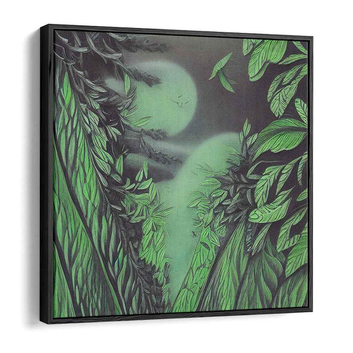 Mystic Moonlight Forest Path: Enchanting Nighttime Landscape Canvas Art