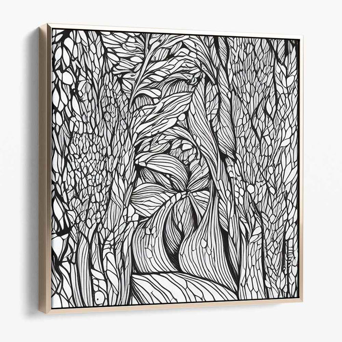 Whispering Veins in Bloom: Organic Patterns Canvas Art Print