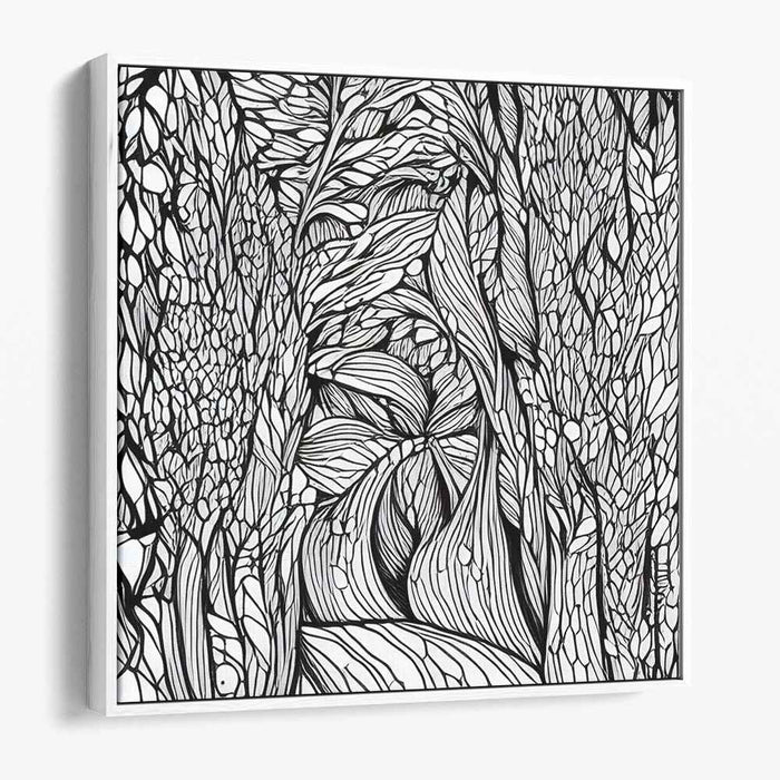 Whispering Veins in Bloom: Organic Patterns Canvas Art Print