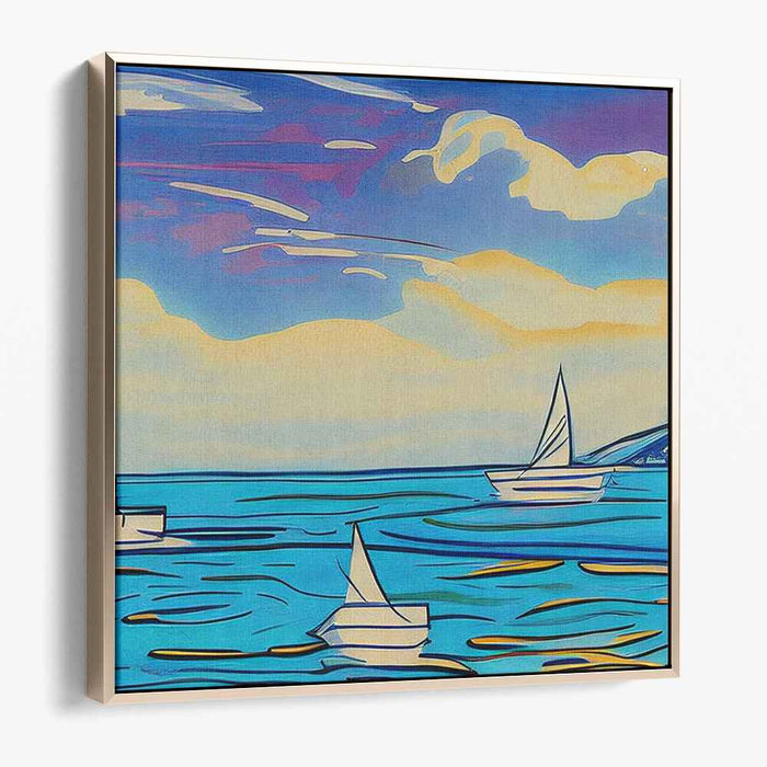 Serene Sailboats: Dreamy Coastal Canvas Art Print