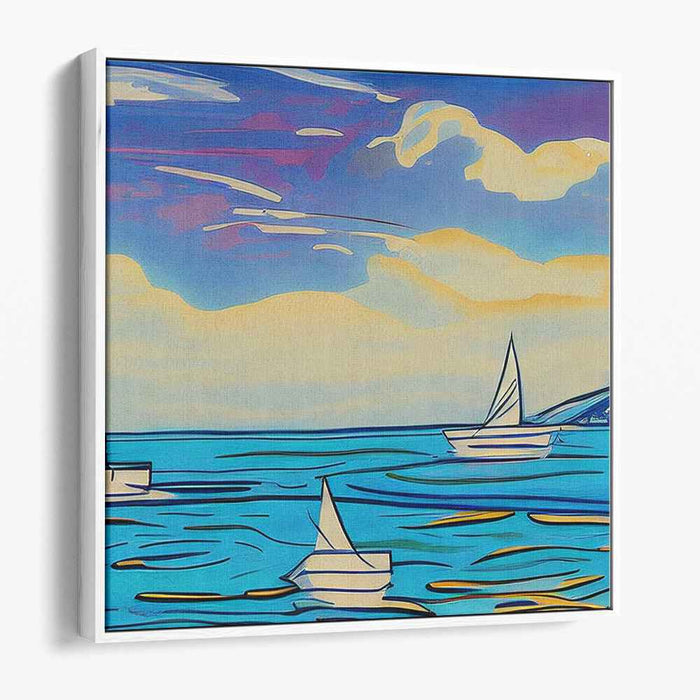 Serene Sailboats: Dreamy Coastal Canvas Art Print