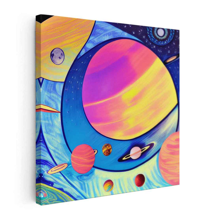 Galactic Wanderlust: A Vibrant Journey Through Space Canvas Art