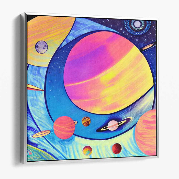 Galactic Wanderlust: A Vibrant Journey Through Space Canvas Art