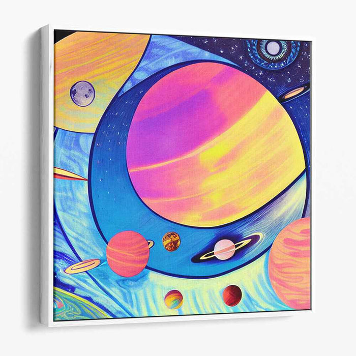 Galactic Wanderlust: A Vibrant Journey Through Space Canvas Art