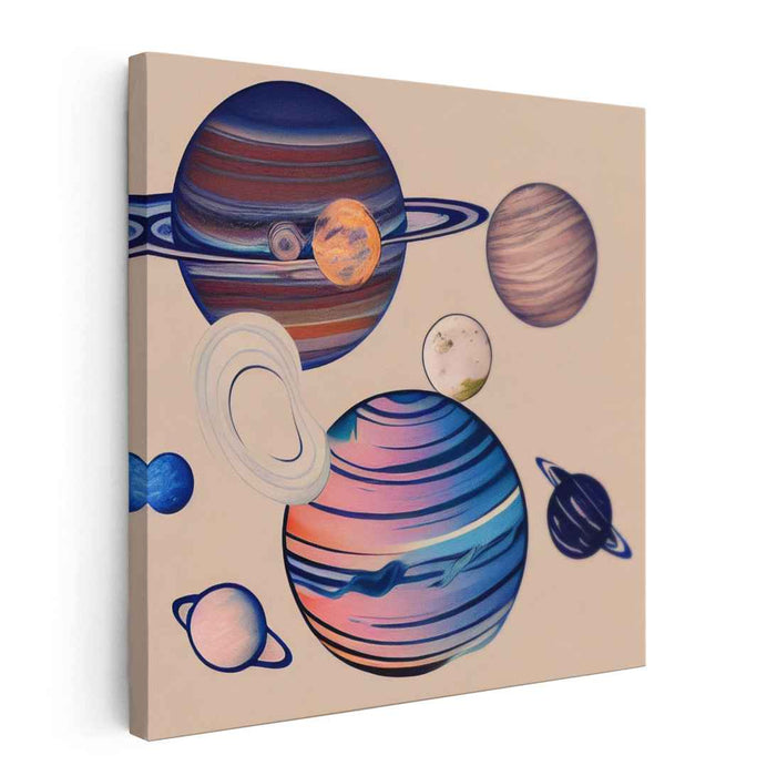 Galactic Dreams Drift Away: A Serene Journey Through Space Canvas Art