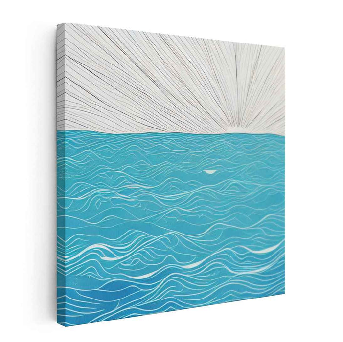 Ocean Zenith: Minimalist Ocean Horizon Canvas Art Print