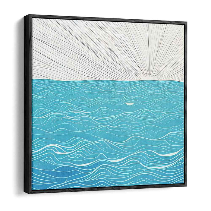 Ocean Zenith: Minimalist Ocean Horizon Canvas Art Print