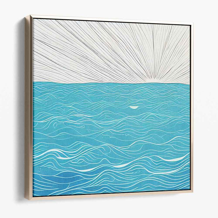 Ocean Zenith: Minimalist Ocean Horizon Canvas Art Print