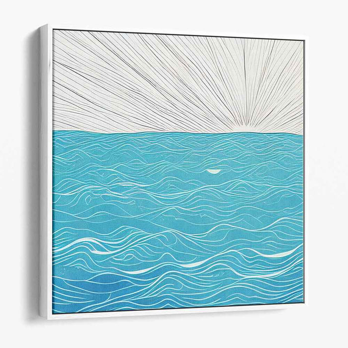 Ocean Zenith: Minimalist Ocean Horizon Canvas Art Print