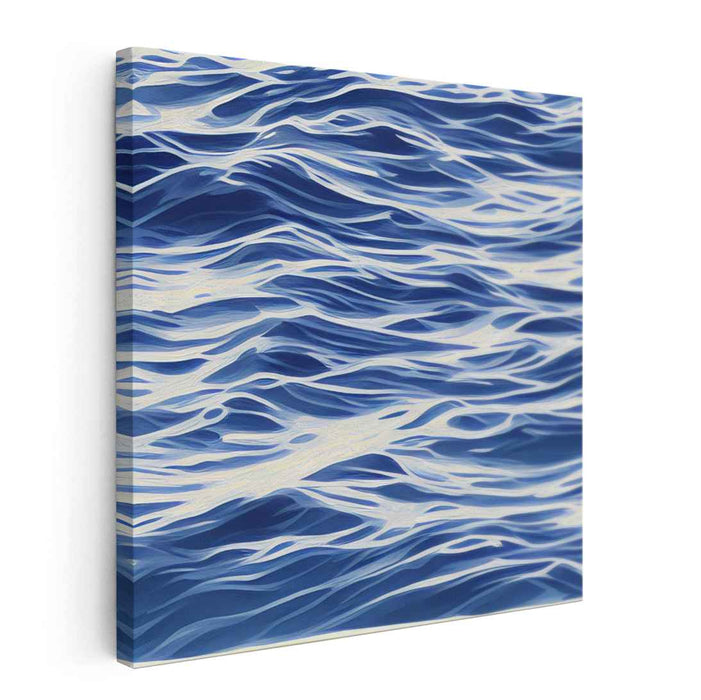 Whispering Depths: Abstract Ocean Waves Canvas Art Print