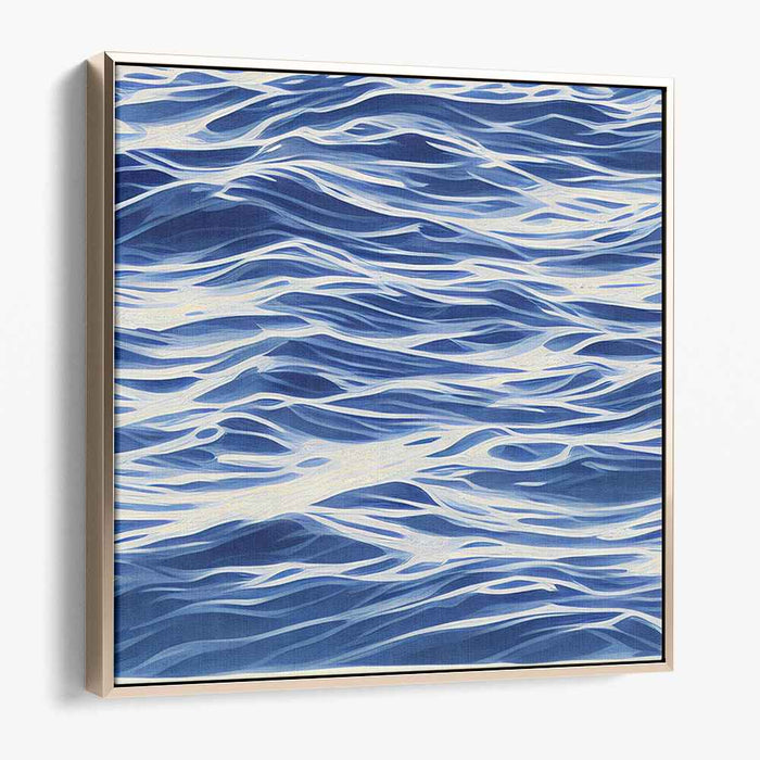 Whispering Depths: Abstract Ocean Waves Canvas Art Print
