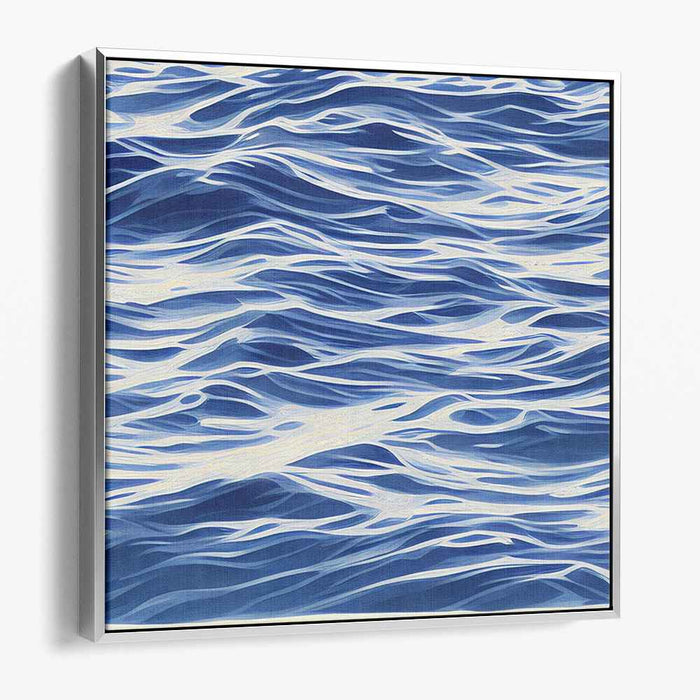 Whispering Depths: Abstract Ocean Waves Canvas Art Print