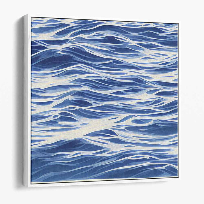 Whispering Depths: Abstract Ocean Waves Canvas Art Print