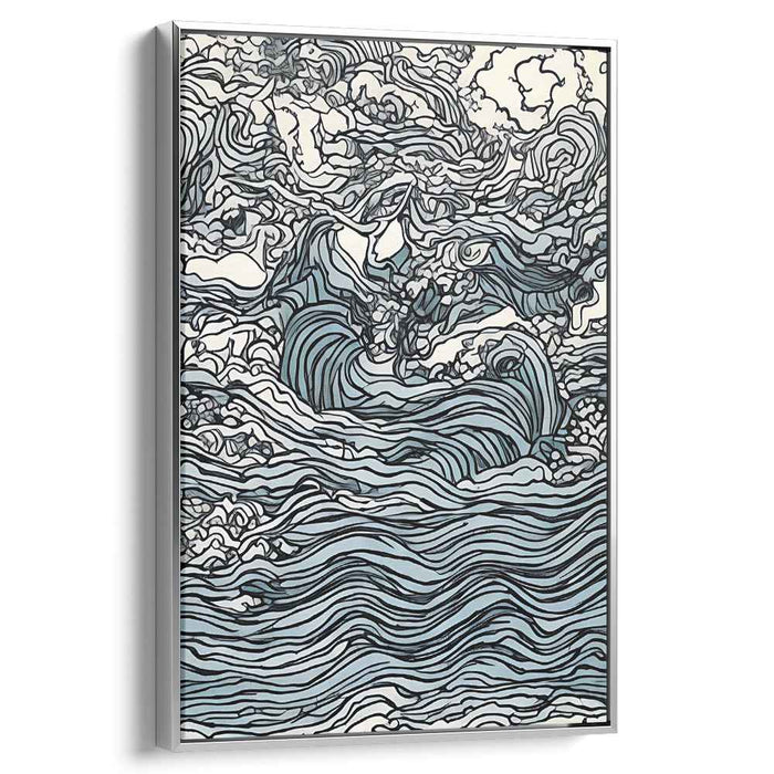 Pixelated Wave Symphony: A Modern Tribute to Hokusai's Ocean