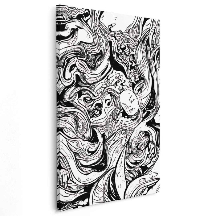 Ghostly Specter Study: Abstract Ethereal Figure in Black and White