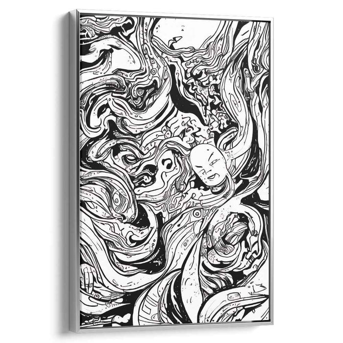 Ghostly Specter Study: Abstract Ethereal Figure in Black and White