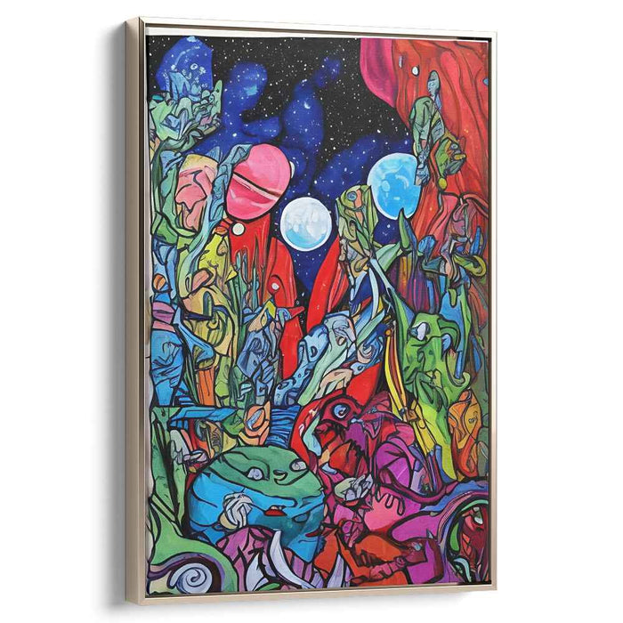Eternal Dreamscapes Collide: Abstract Surrealist Cosmic Canvas Art