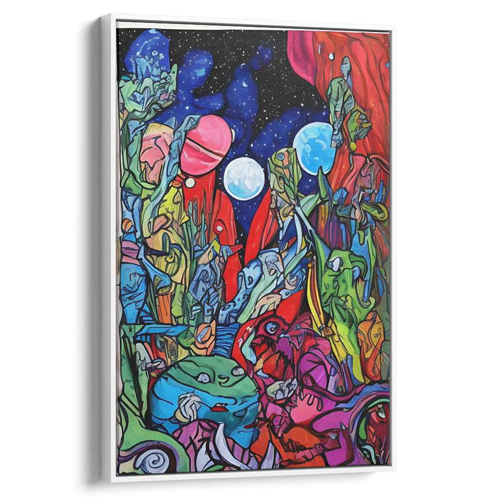 Eternal Dreamscapes Collide: Abstract Surrealist Cosmic Canvas Art
