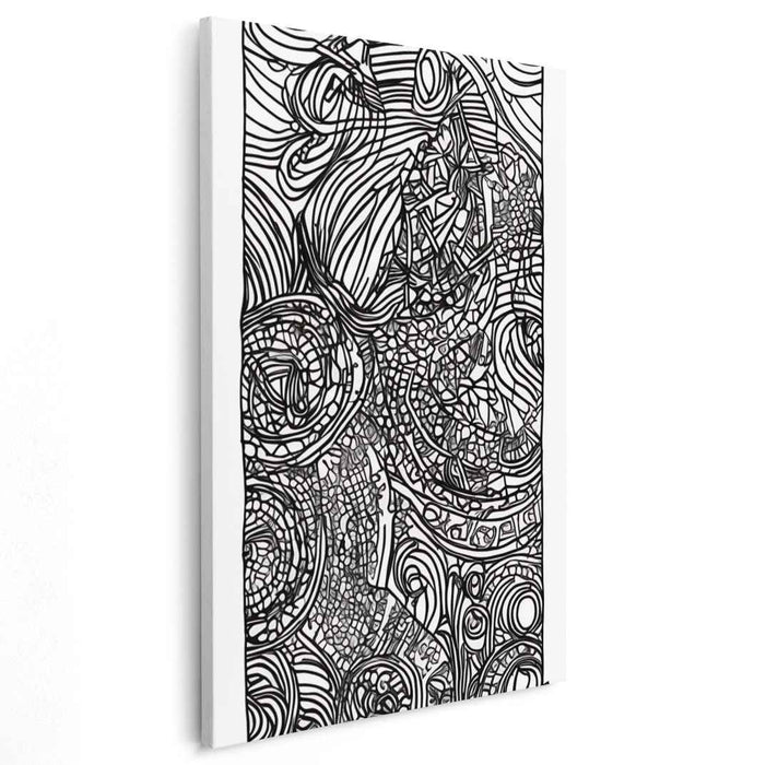 Linear Labyrinth: Intricate Linear Abstraction Canvas Art Print