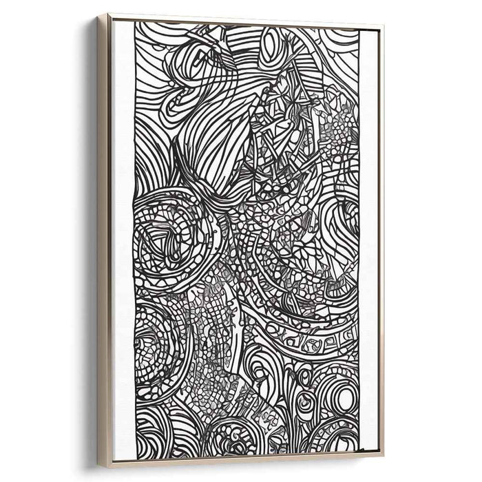 Linear Labyrinth: Intricate Linear Abstraction Canvas Art Print