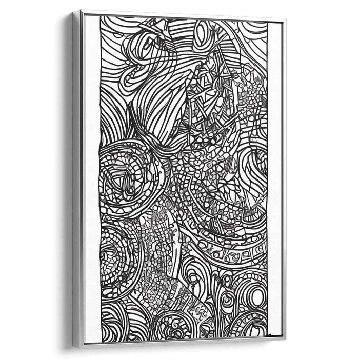 Linear Labyrinth: Intricate Linear Abstraction Canvas Art Print