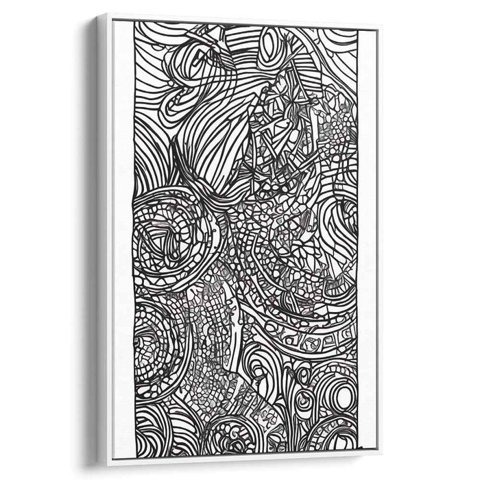 Linear Labyrinth: Intricate Linear Abstraction Canvas Art Print