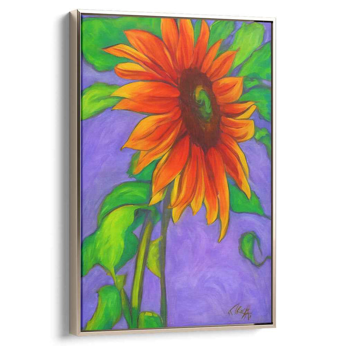 Sunburst in Violet: Luminous Floral Impressions Canvas Art
