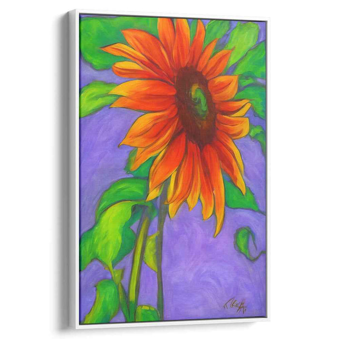 Sunburst in Violet: Luminous Floral Impressions Canvas Art