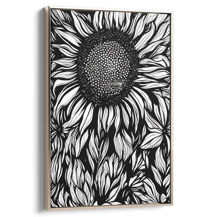 Intricate Flora Study: Detailed Botanical Illustration Canvas Art Print