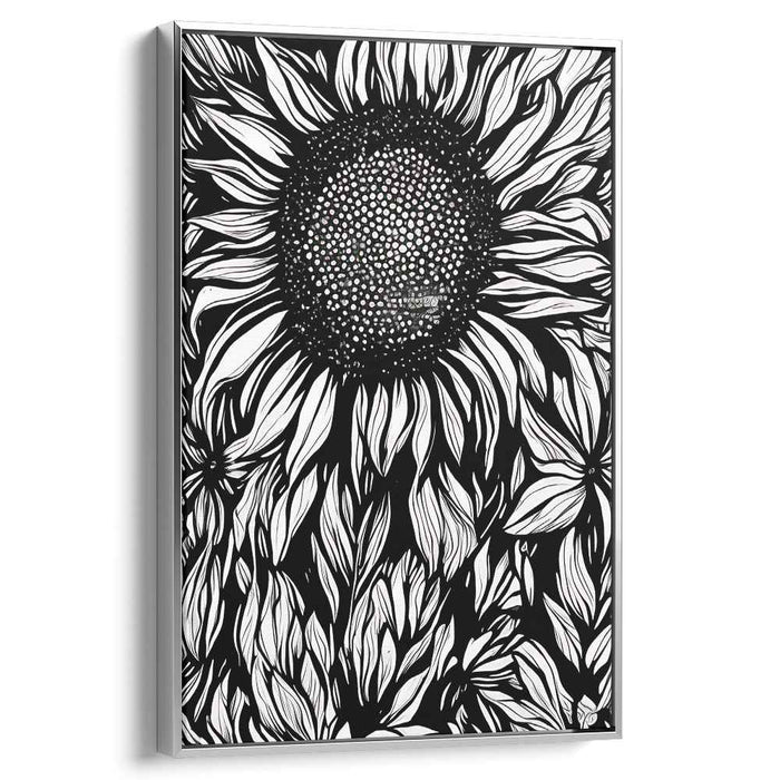 Intricate Flora Study: Detailed Botanical Illustration Canvas Art Print