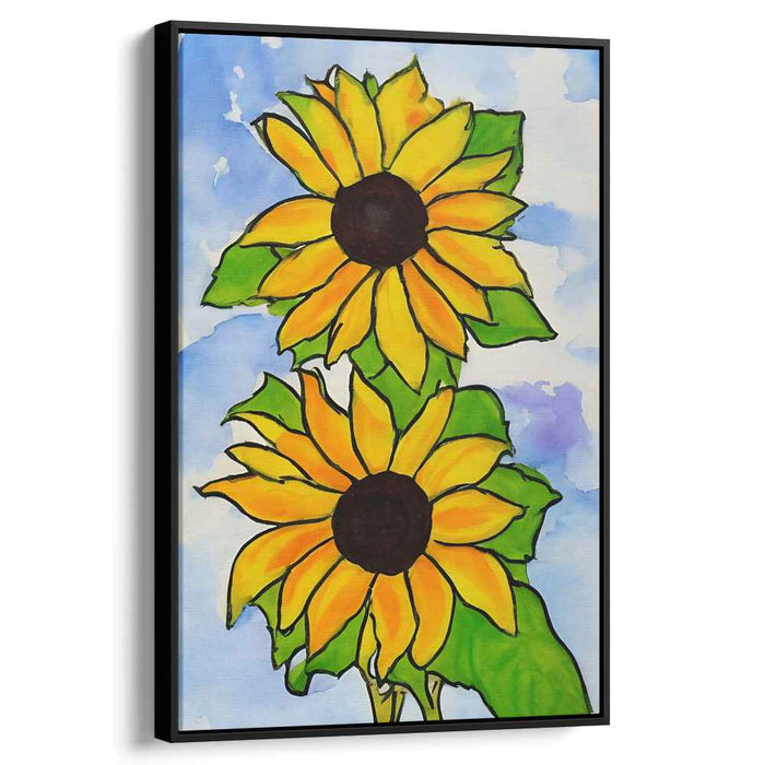 Sunflower Splash: Vibrant Sunflower Watercolor Canvas Art