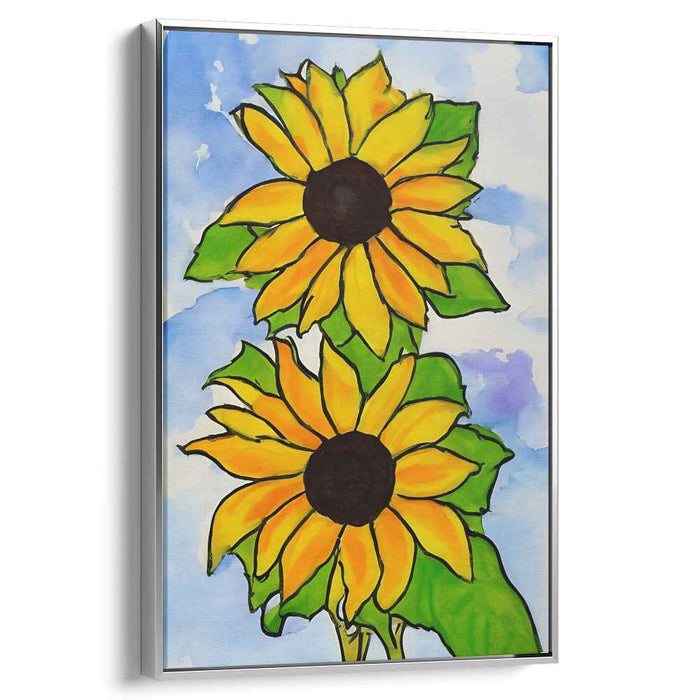 Sunflower Splash: Vibrant Sunflower Watercolor Canvas Art