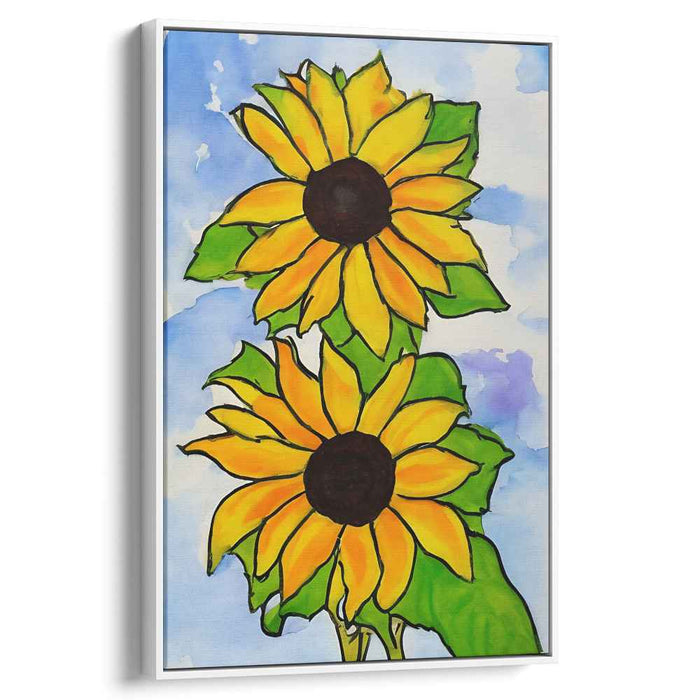 Sunflower Splash: Vibrant Sunflower Watercolor Canvas Art