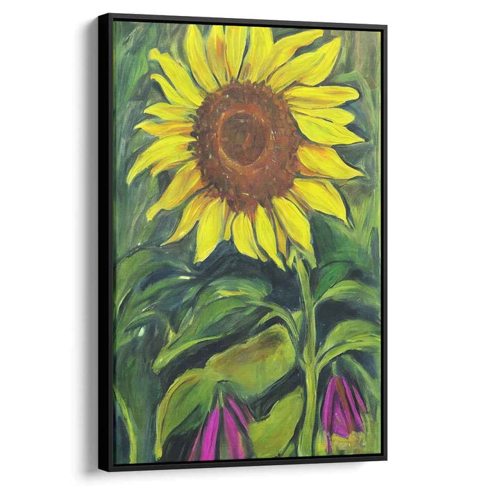 Sunflower Swirls: Impressionistic Vibrant Sunflower Canvas Art