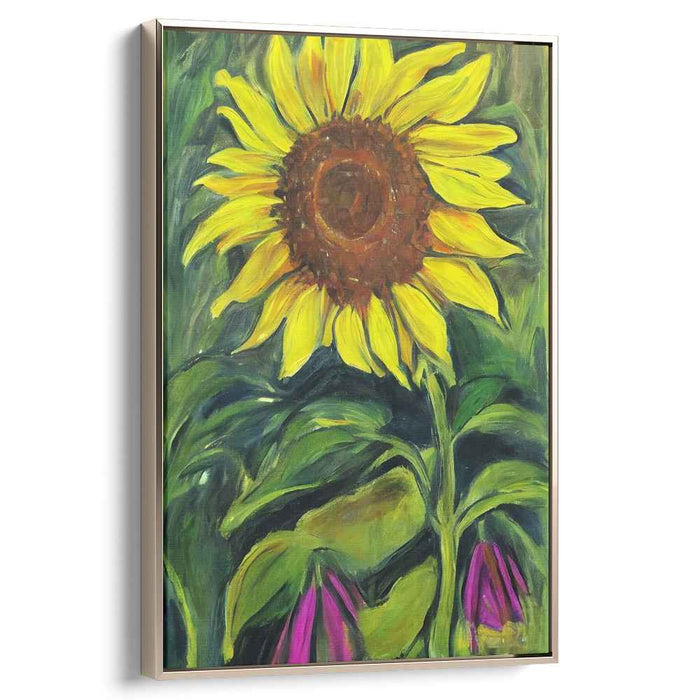 Sunflower Swirls: Impressionistic Vibrant Sunflower Canvas Art