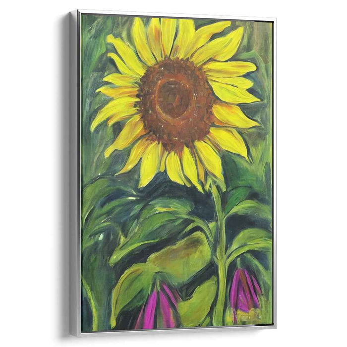 Sunflower Swirls: Impressionistic Vibrant Sunflower Canvas Art