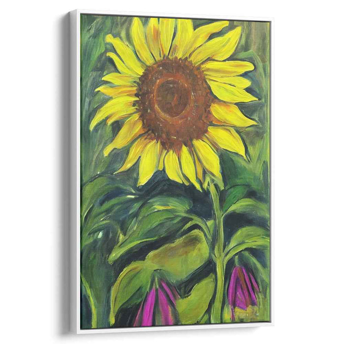 Sunflower Swirls: Impressionistic Vibrant Sunflower Canvas Art