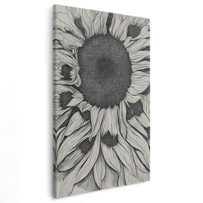 Ink Blooms Wilderness: Detailed Black and White Botanical Illustration