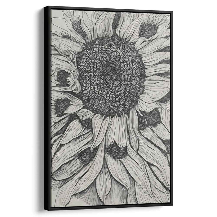 Ink Blooms Wilderness: Detailed Black and White Botanical Illustration