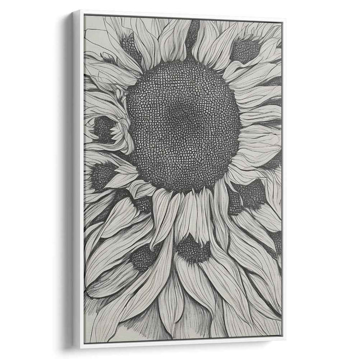 Ink Blooms Wilderness: Detailed Black and White Botanical Illustration