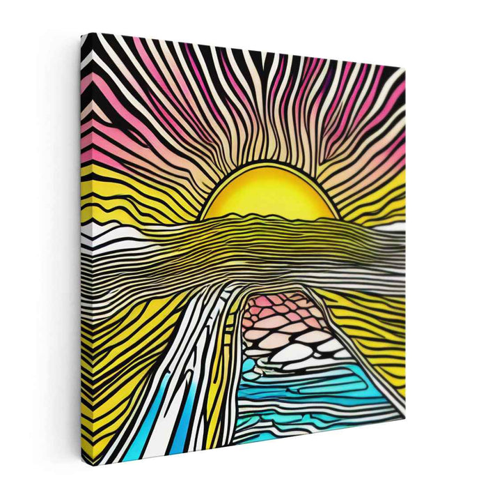 Dawn's Art Nouveau Illusion: Art Nouveau Sunrise Canvas Print