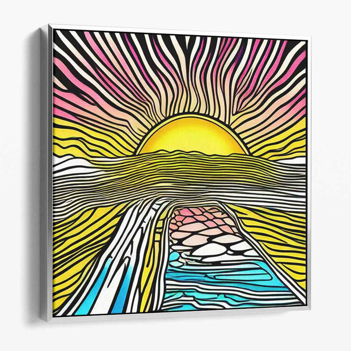 Dawn's Art Nouveau Illusion: Art Nouveau Sunrise Canvas Print