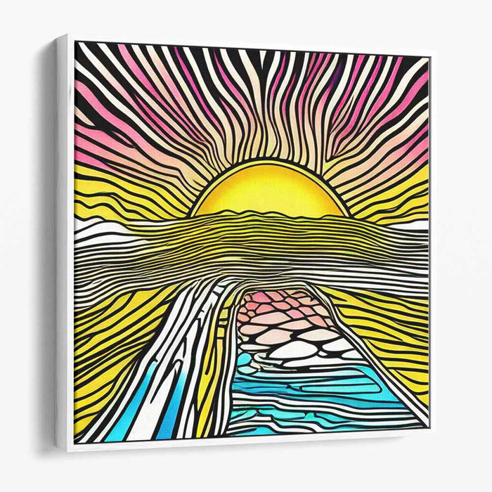 Dawn's Art Nouveau Illusion: Art Nouveau Sunrise Canvas Print