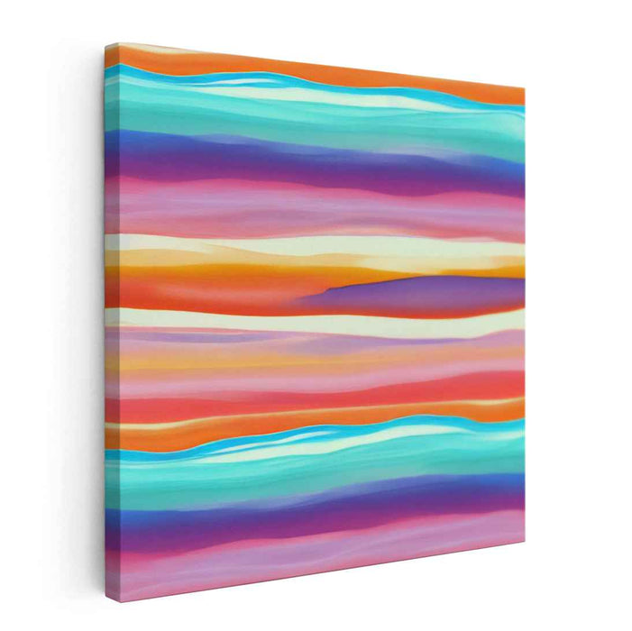 Chromatic Dream Hues: Abstract Expressionist Color Field Canvas Art Print