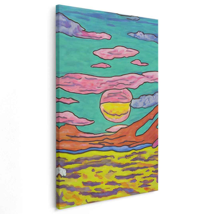 Dreamscape Dusk: Surreal Sunset Fantasy Canvas Art Print