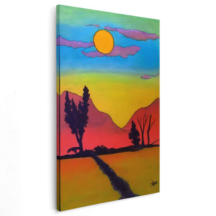 Wild Colors Dance Across Canvas: Fauvist Landscape Canvas Art Print