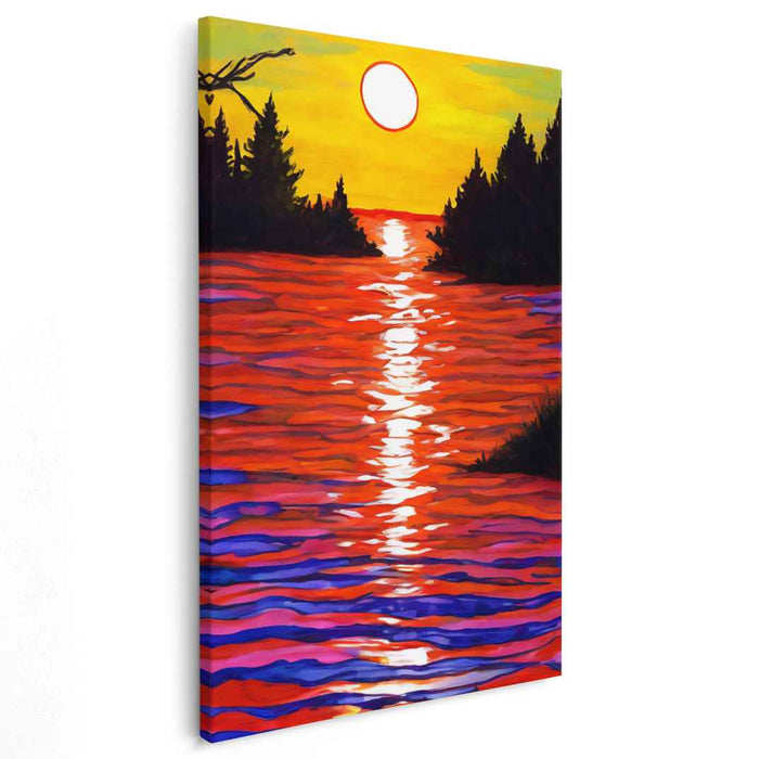 Ethereal Journey Through Meadows: Vibrant Landscape Canvas Art Print