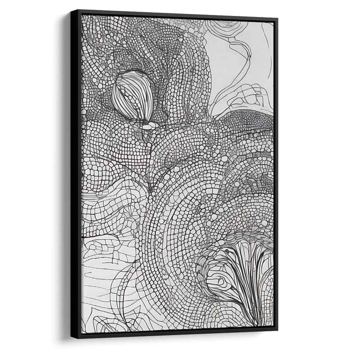 Monochrome Mosaic Dreams: Contemporary Abstract Line Art