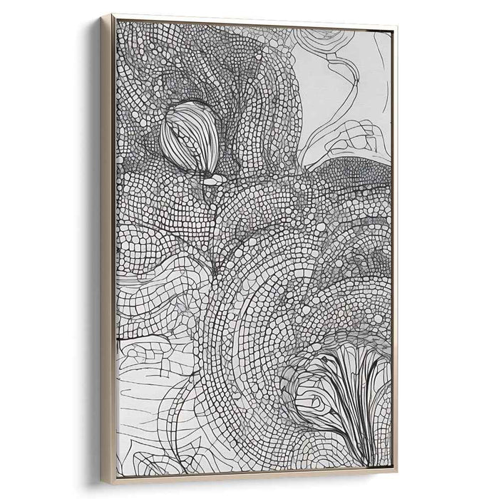 Monochrome Mosaic Dreams: Contemporary Abstract Line Art