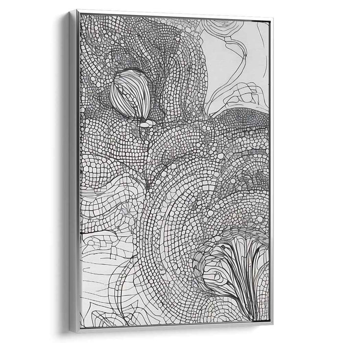 Monochrome Mosaic Dreams: Contemporary Abstract Line Art